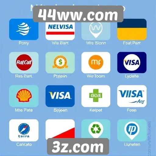 Seleção de métodos de pagamento disponíveis no 44ww.com